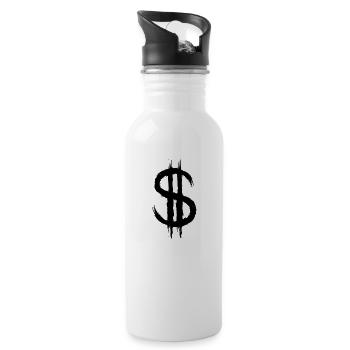 Dollar symbole argent dollar - Gourde avec paille intégrée - blanc - Droite
