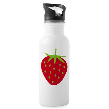 Strawberry Harvest May Fruit Fruity Garden - Water bottle with straw - white - Right