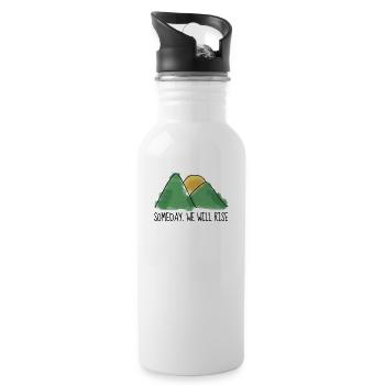 Gebirge - Trinkflasche mit integriertem Trinkhalm - Weiß - Rechts