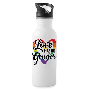 Love has no gender - Gourde avec paille intégrée - blanc - Droite