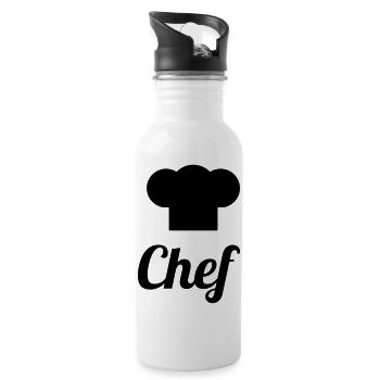 Cook - Kitchen - Chef - Water bottle with straw - white - Right
