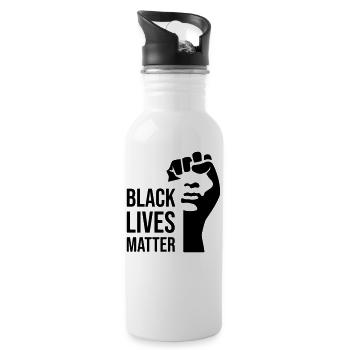 Cadeau design BLM - Gourde avec paille intégrée - blanc - Droite