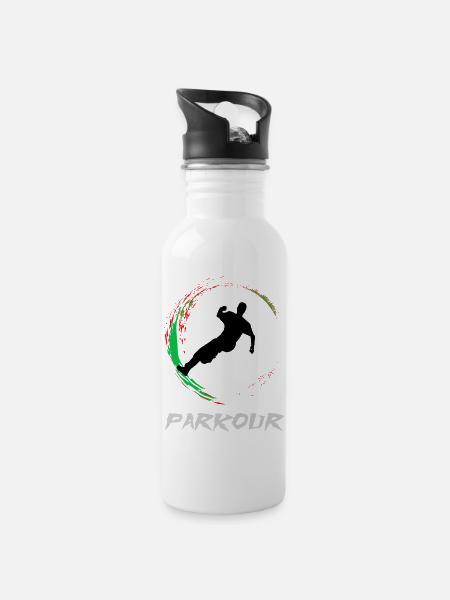 Parkour - Gourde avec paille intégrée - blanc