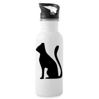 CHAT - Gourde avec paille intégrée - blanc - Droite
