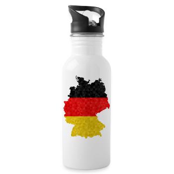 Deutschland Flagge Deutsche Fahne Umriss Polygon - Trinkflasche mit integriertem Trinkhalm - Weiß - Rechts