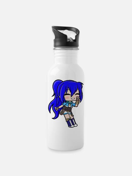 Funneh Gacha Girl - Water bottle with straw - white
