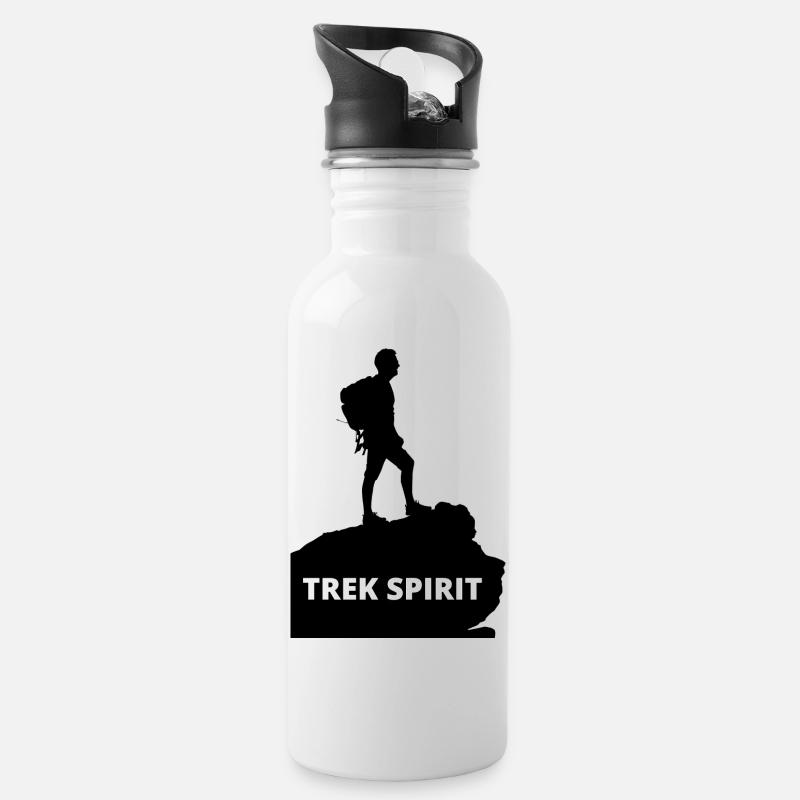 TREK-GEIST - Trinkflasche mit integriertem Trinkhalm - Weiß