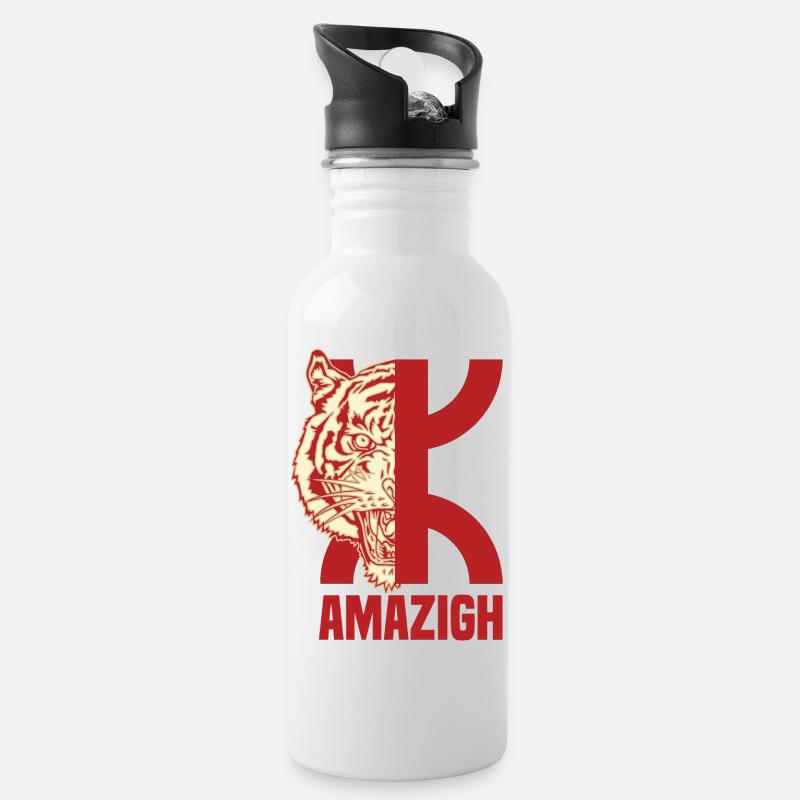Amazigh - Gourde avec paille intégrée - blanc