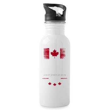 Canada Fahne Kanada Nordamerika Maple Leaf Flagge - Trinkflasche mit integriertem Trinkhalm - Weiß - Rechts