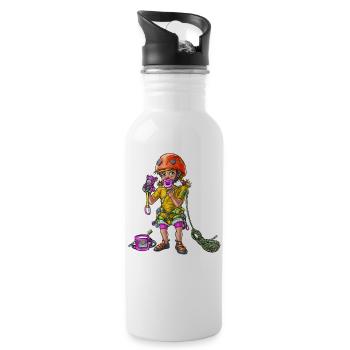 Babykletterer Kind 00 - Trinkflasche mit integriertem Trinkhalm - Weiß - Rechts