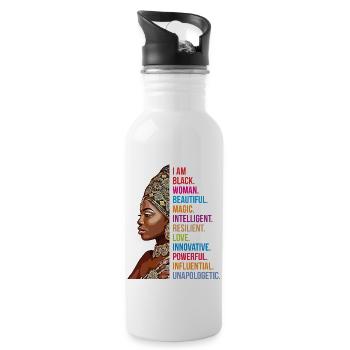 JE SUIS UNE FEMME NOIRE AFRO-AMÉRICAINE - Gourde avec paille intégrée - blanc - Droite