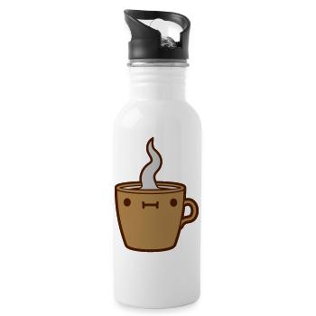 Tasse de café pour le visage sucré - Gourde avec paille intégrée - blanc - Droite