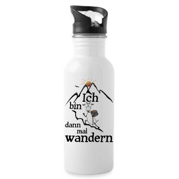 Wander Ziege - Trinkflasche mit integriertem Trinkhalm - Weiß - Rechts