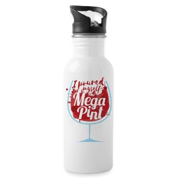 I poured myself a Mega Pint - Trinkflasche mit integriertem Trinkhalm - Weiß - Rechts