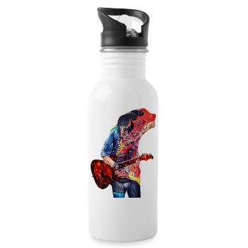 Demonic guitarist - Water bottle with straw - white - Right