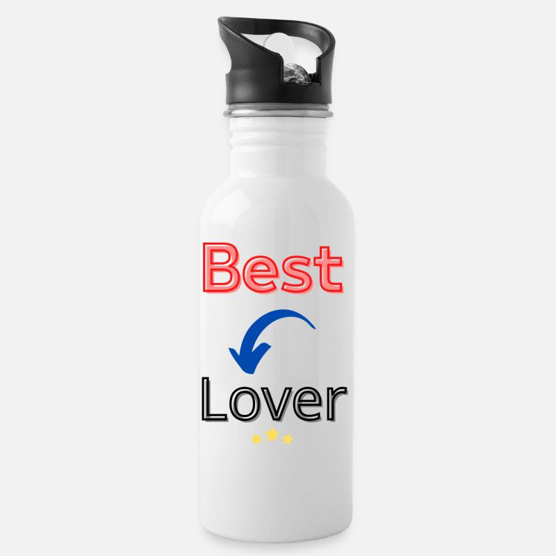 Best lover / meilleur amant - Gourde avec paille intégrée - blanc