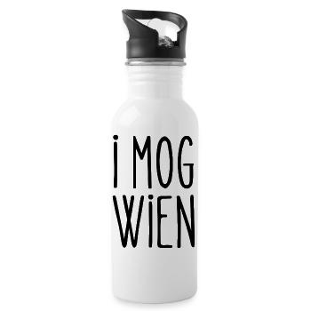 I mog Wien - Ich mag Wien #wienliebe T-Shirt - Trinkflasche mit integriertem Trinkhalm - Weiß - Rechts