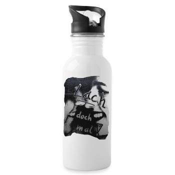 TOMZOFF Lach doch mal! - Trinkflasche mit integriertem Trinkhalm - Weiß - Rechts