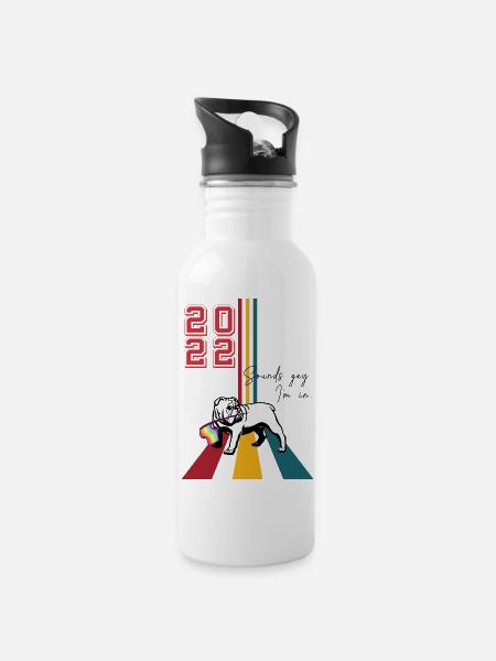 Sounds gay i'm in - Trinkflasche mit integriertem Trinkhalm - Weiß