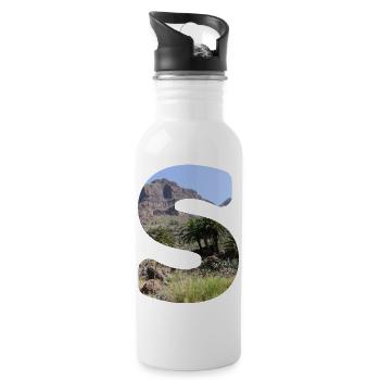 Summer Letter S Lettering Summer Holidays Sun - Water bottle with straw - white - Right