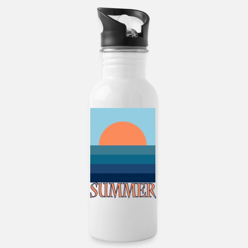 Buzzer - Water bottle with straw - white