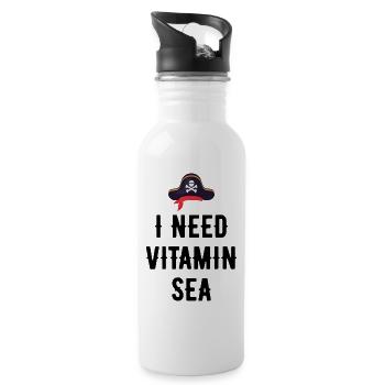 I NEED VITAMIN SEA - Water bottle with straw - white - Right
