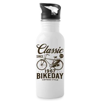 Cyclist 1967 Bike 55 years anniversary - Water bottle with straw - white - Right