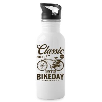 Cyclist 1972 Bike 50 years anniversary - Water bottle with straw - white - Right
