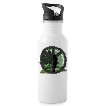 Free - Trinkflasche mit integriertem Trinkhalm - Weiß - Rechts