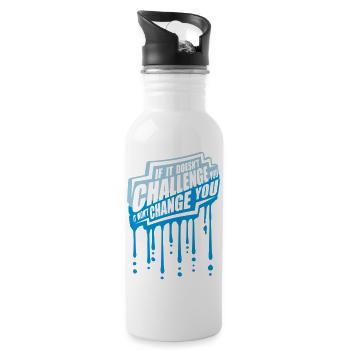 Workout Fitness Motivation Quote - Water bottle with straw - white - Right