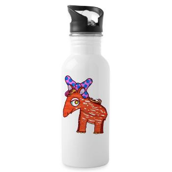 Tapir Mädchen - Trinkflasche mit integriertem Trinkhalm - Weiß - Rechts