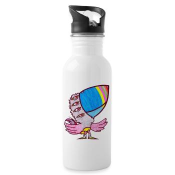 Finger Papagei - Trinkflasche mit integriertem Trinkhalm - Weiß - Rechts