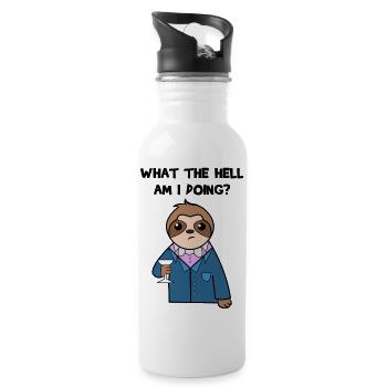 Chill Animal Sloth Statement Mammal Relax - Water bottle with straw - white - Right