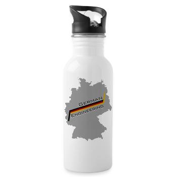 German Engineering - Trinkflasche mit integriertem Trinkhalm - Weiß - Rechts