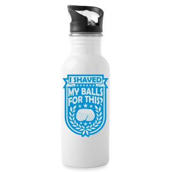I shaved my balls - Water bottle with straw - white - Right