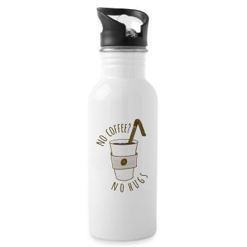 No Coffee? - Water bottle with straw - white - Right