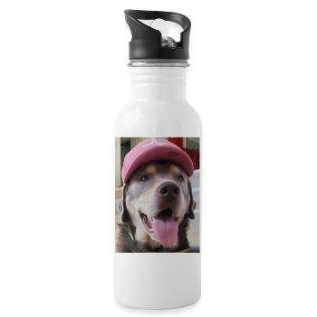 The Charlie Dog - Trinkflasche mit integriertem Trinkhalm - Weiß - Rechts