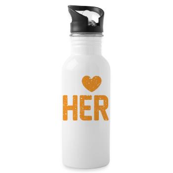 I love her Taco - Water bottle with straw - white - Right