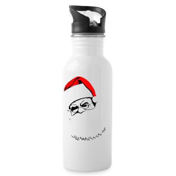 Christmas Hat Santa Claus Christmas Vector - Water bottle with straw - white - Right