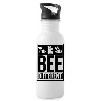 bee different saying quote - Water bottle with straw - white - Right
