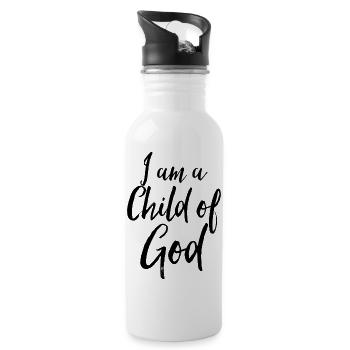 I Am a Child of God - Water bottle with straw - white - Right