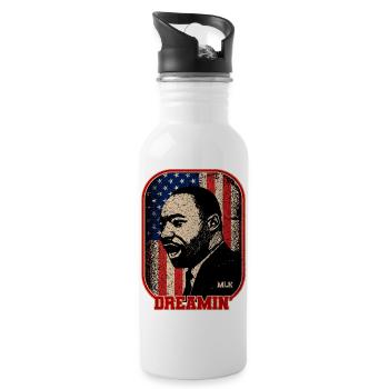 MARTIN LUTHER KING - Water bottle with straw - white - Right