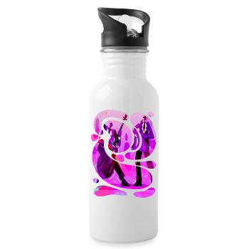 Musik Retro Heavy Metal Hard Rock Punk Vinyl Pop - Trinkflasche mit integriertem Trinkhalm - Weiß - Rechts