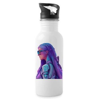 Space Fighter - Water bottle with straw - white - Right