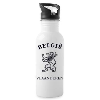 VLAANDEREN Belgien Belgium - Trinkflasche mit integriertem Trinkhalm - Weiß - Rechts