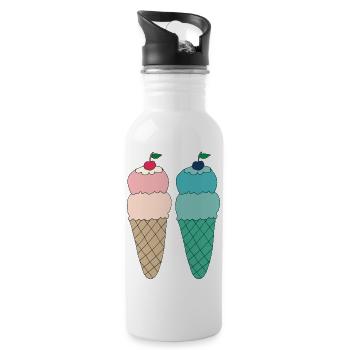 Ice variations 2 times - Water bottle with straw - white - Right