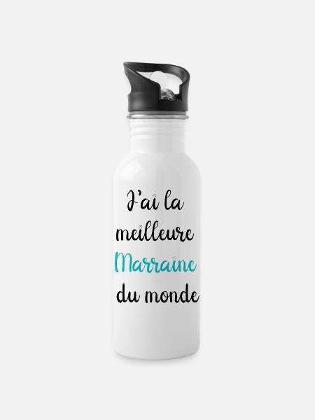La meilleure marraine du monde - Gourde avec paille intégrée - blanc