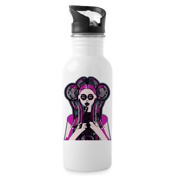 Music Girl - Water bottle with straw - white - Right