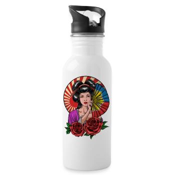 Philippinen Filipino Japan Flagge I Geschenk - Trinkflasche mit integriertem Trinkhalm - Weiß - Rechts
