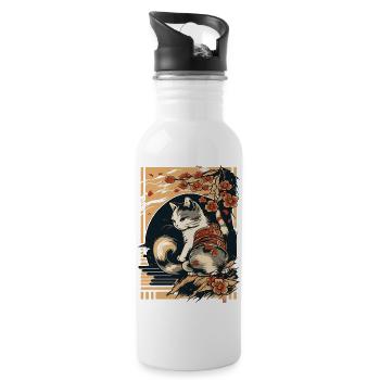 Neko Neko9 - Water bottle with straw - white - Right